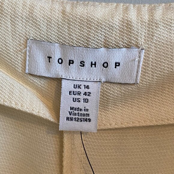 Topshop Wide-leg Cropped Cream Trousers Summer Pants - Picture 6 of 9